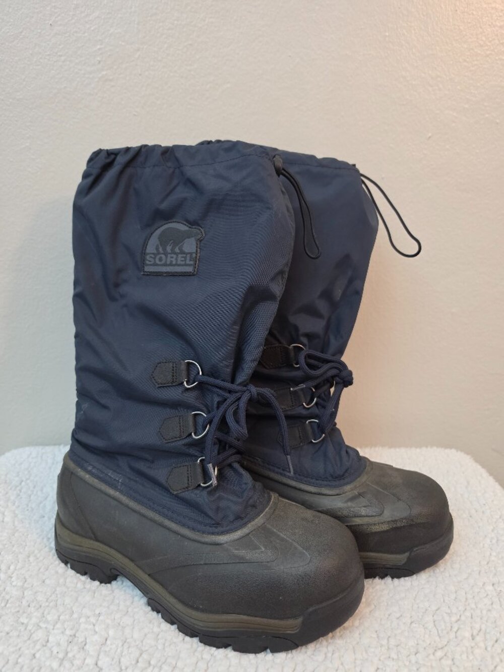 Sorel Winter Snow Boots Snow Lion Women's Size 10 Blue Duck Rubber Insulated